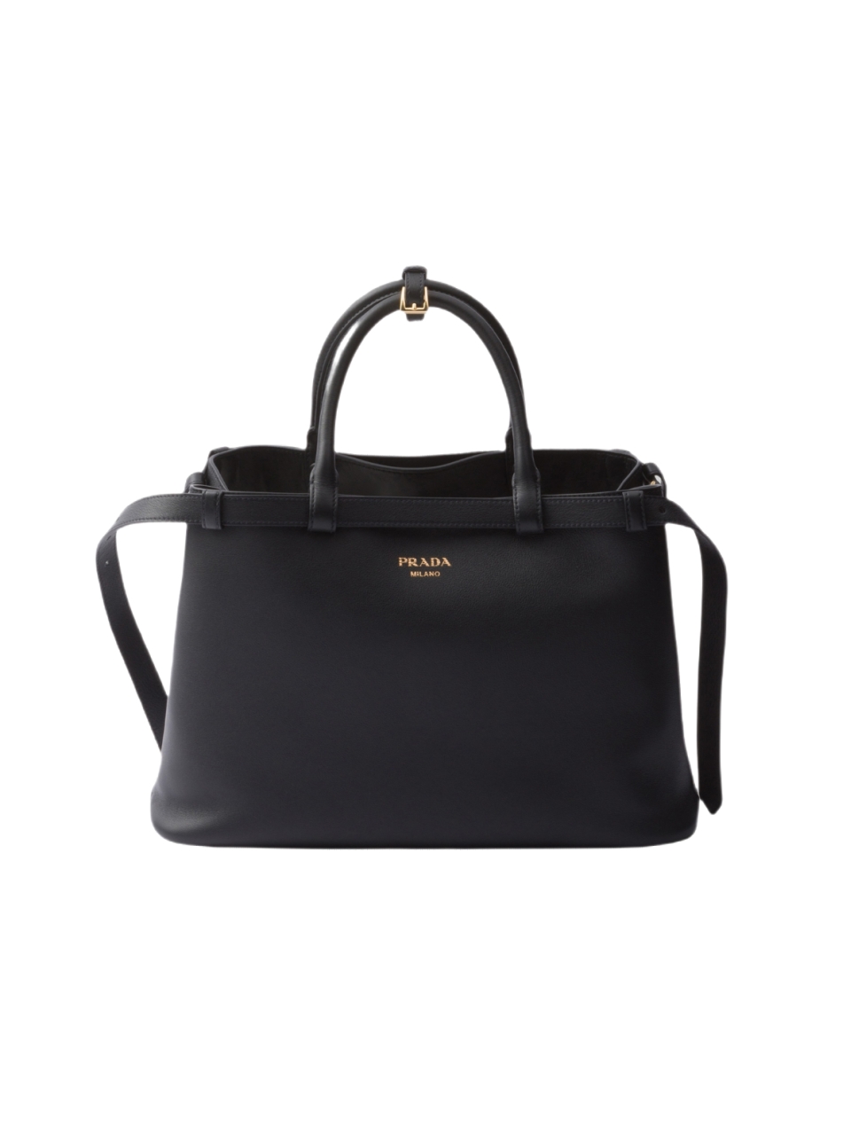 Кожаная сумочка buckle с пряжкой и двойным ремнем Prada